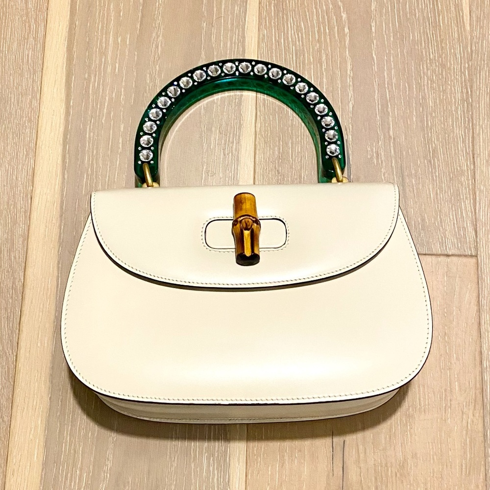 Gucci Crystal Bamboo Top Handle Bag